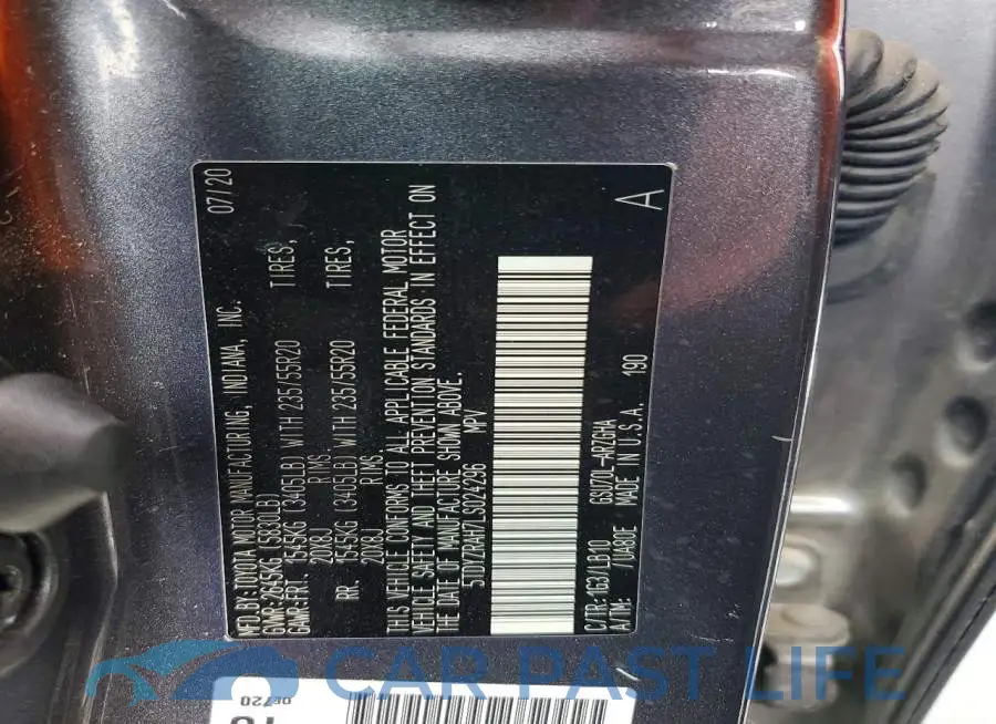 5TDYZRAH7LS024296# 13