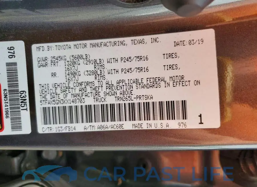 5TFAX5GN3KX148703# 12