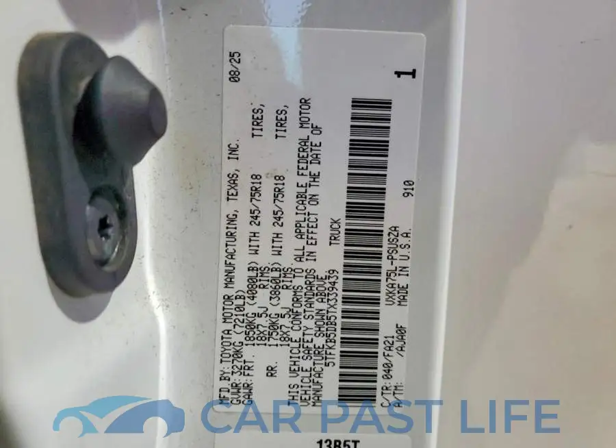5TFKB5DB5TX339439# 12