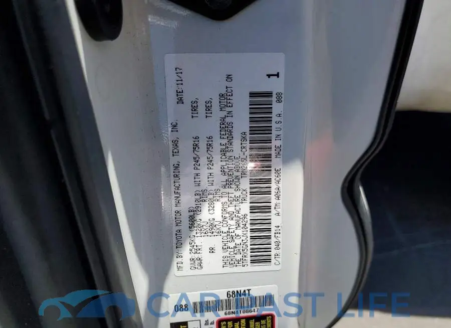 5TFRX5GN3JX104296# 12