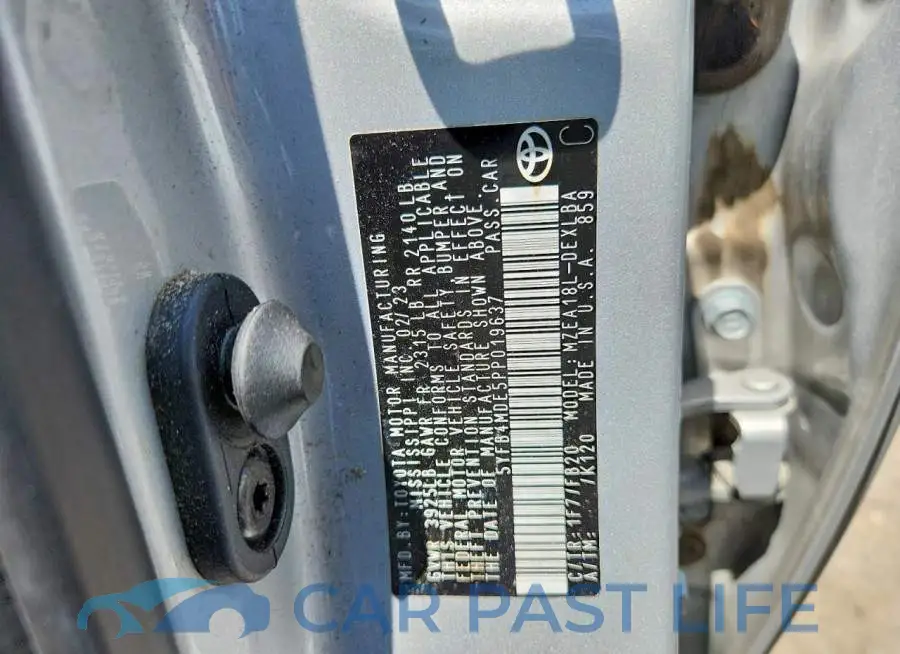 5YFB4MDE5PP019637# 12