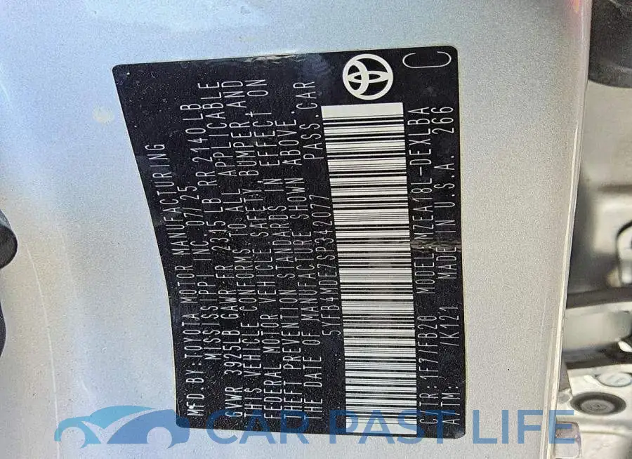 5YFB4MDE7SP342077# 12