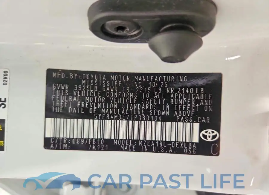 5YFB4MDE7TP380104# 12