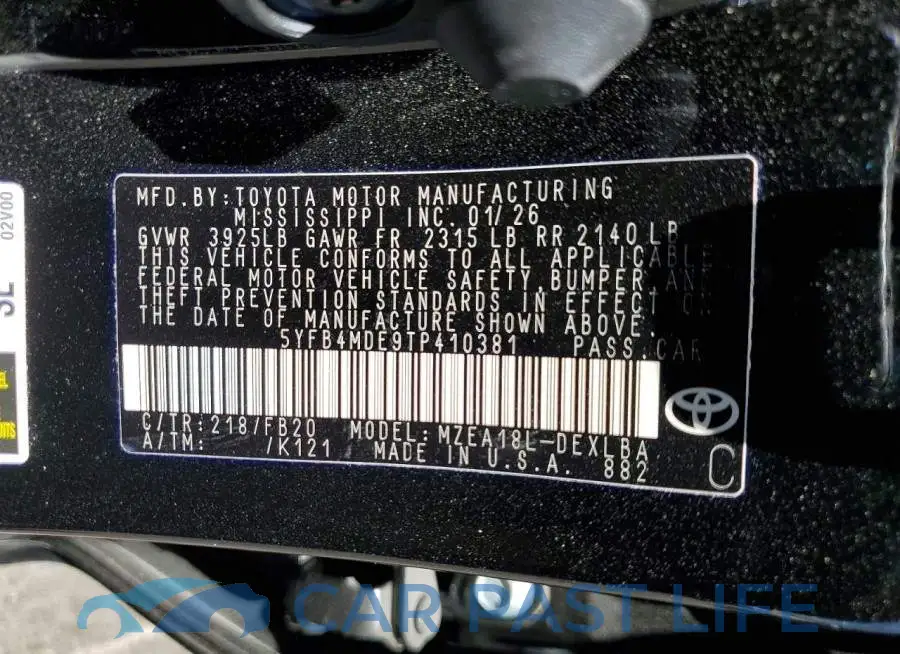 5YFB4MDE9TP410381# 13