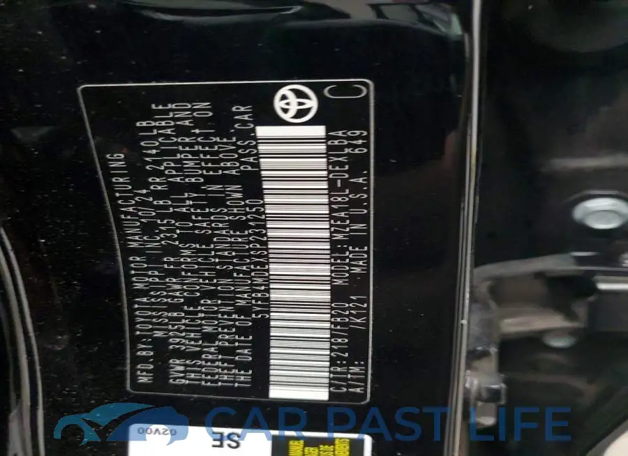 5YFB4MDEXSP231250# 13