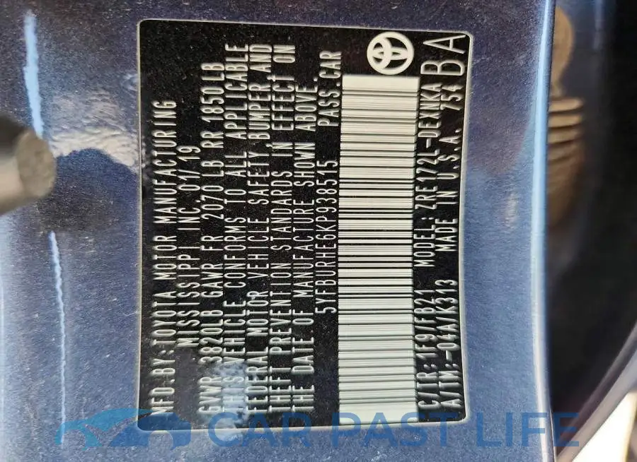 5YFBURHE6KP938515# 12