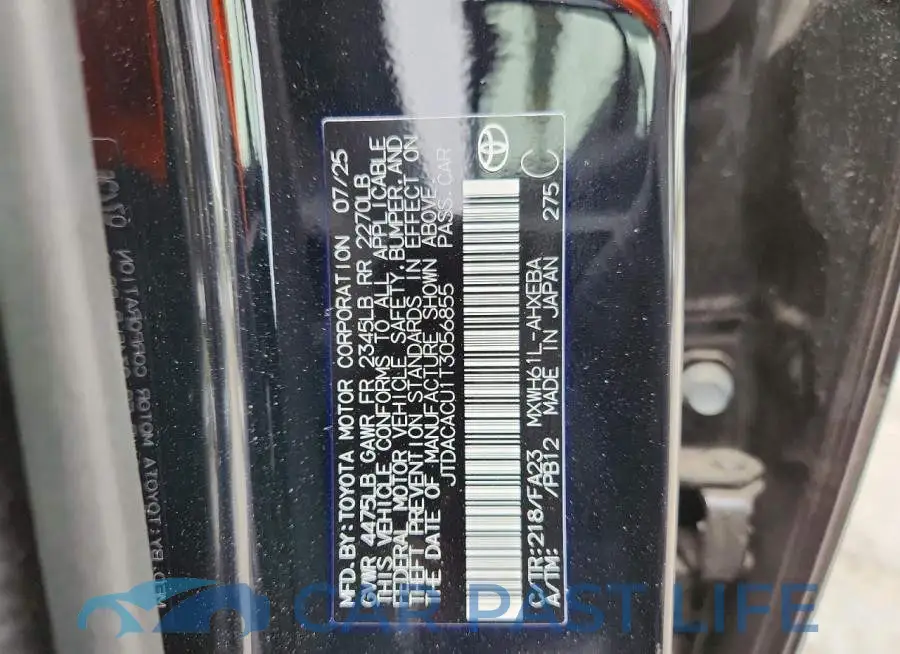 JTDACACU1T3056855# 12