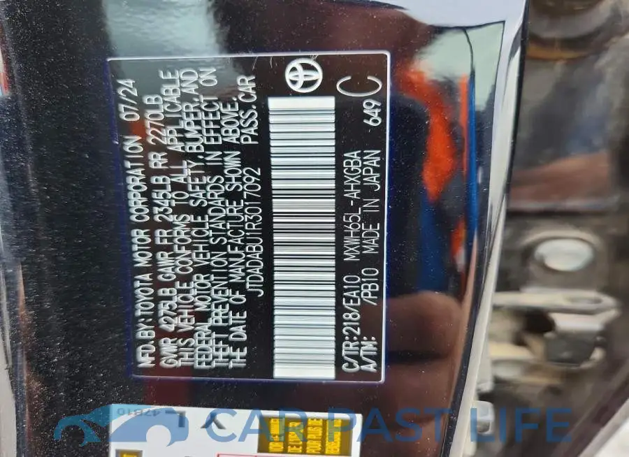 JTDADABU1R3017092# 12
