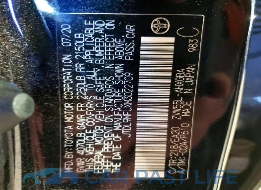JTDL9MFUXM3022709# 12