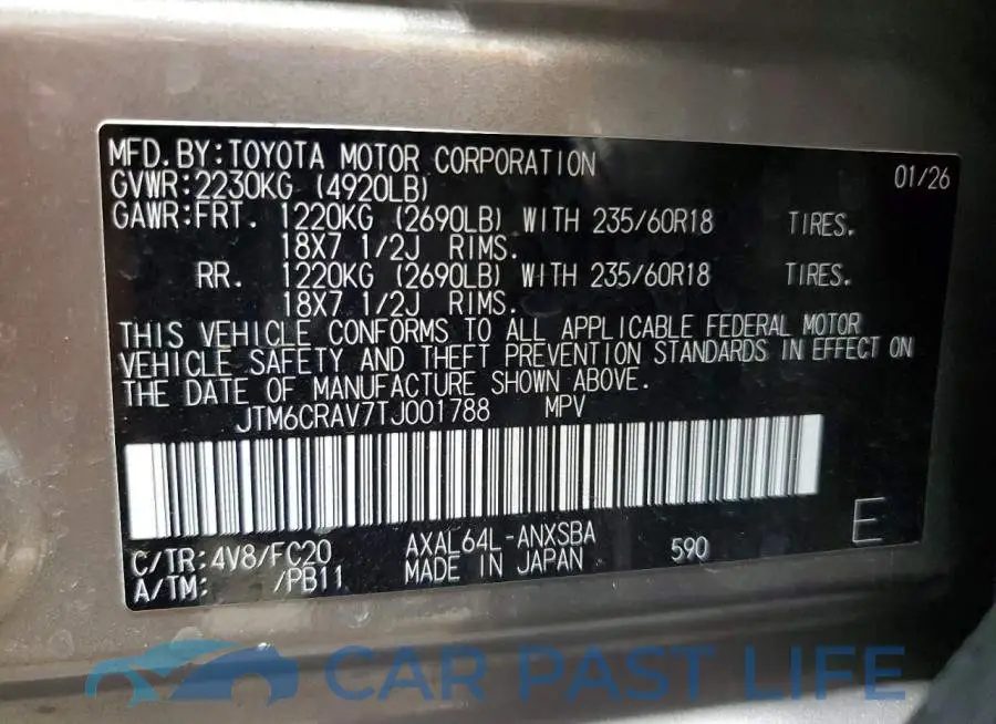 JTM6CRAV7TJ001788# 13