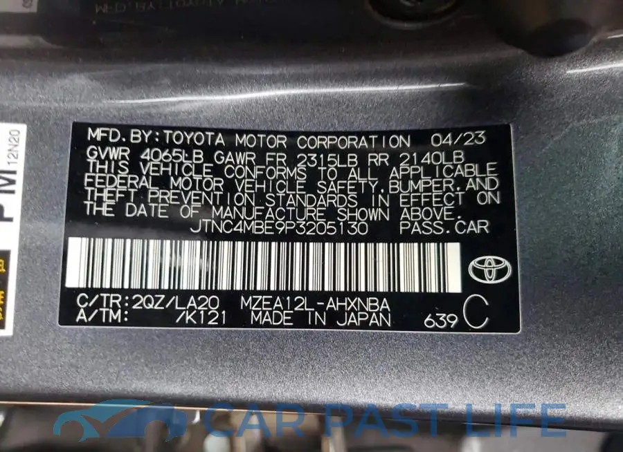 JTNC4MBE9P3205130# 12