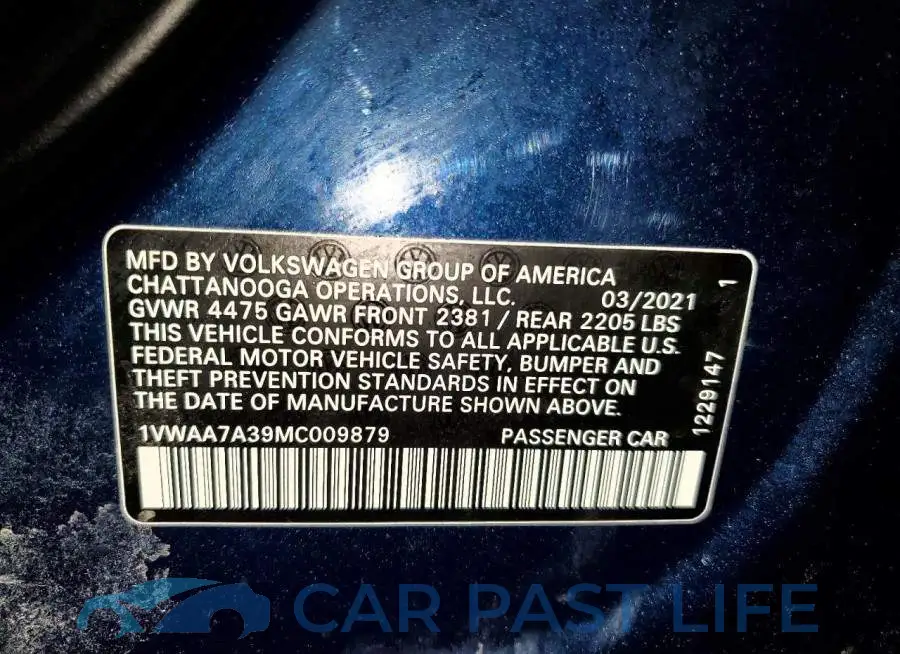 1VWAA7A39MC009879# 12