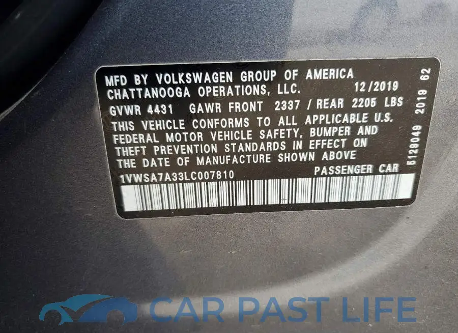 1VWSA7A33LC007810# 12