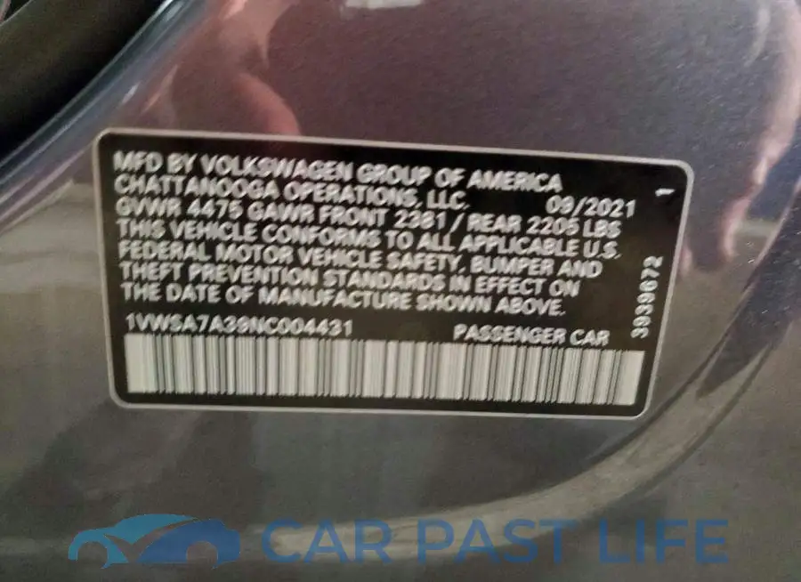 1VWSA7A39NC004431# 13