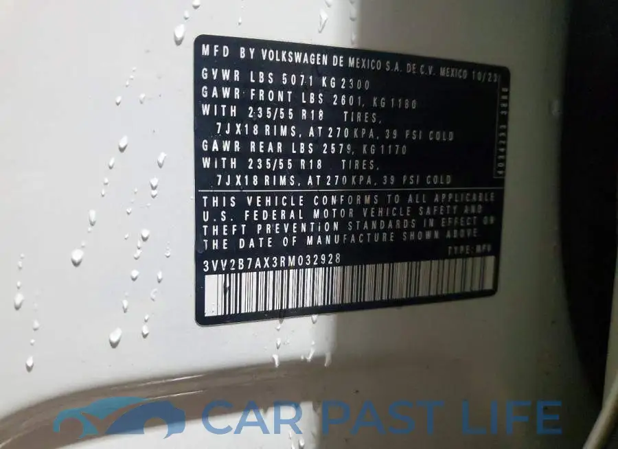3VV2B7AX3RM032928# 13