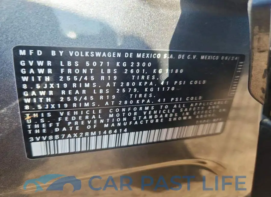 3VV8B7AX2RM146414# 12