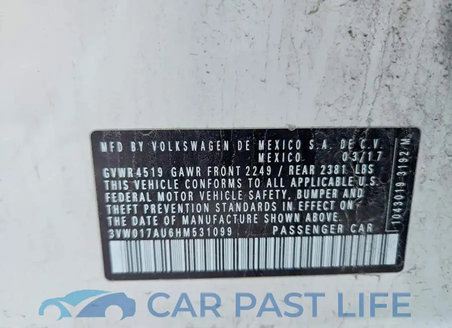 3VW017AU6HM531099# 14