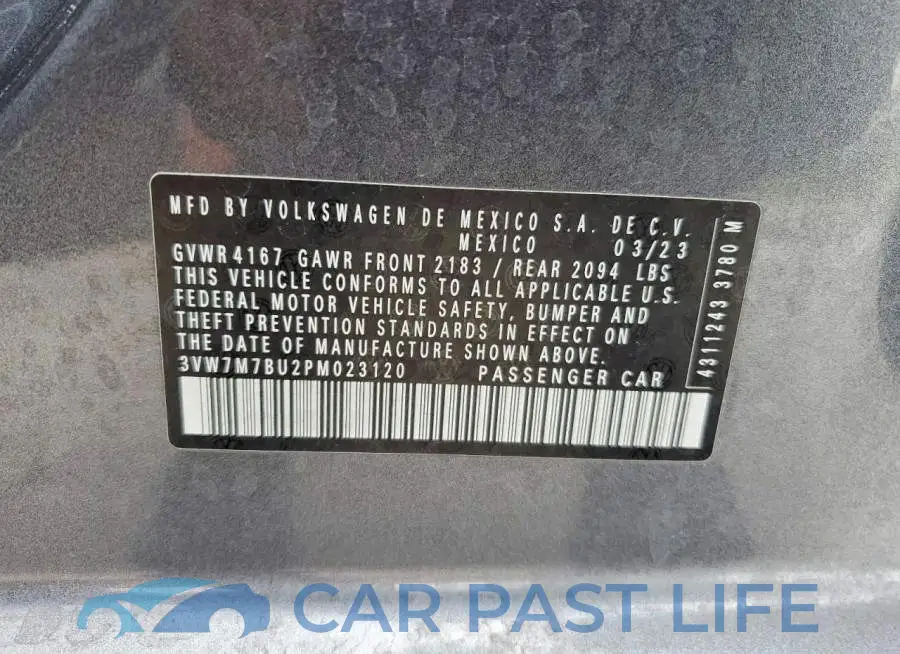 3VW7M7BU2PM023120# 12
