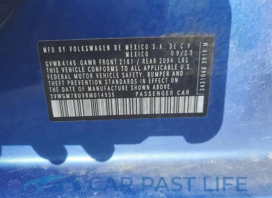 3VWGM7BU9RM014935# 13
