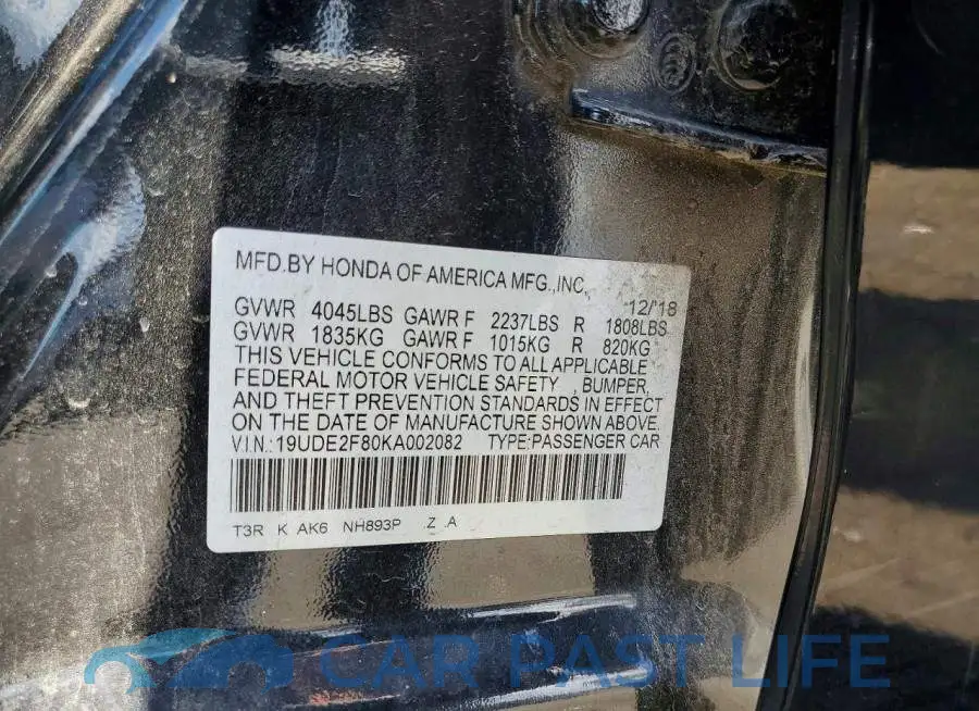 19UDE2F80KA002082# 12
