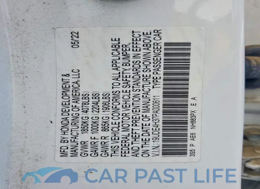 19UDE4H37PA000611# 12
