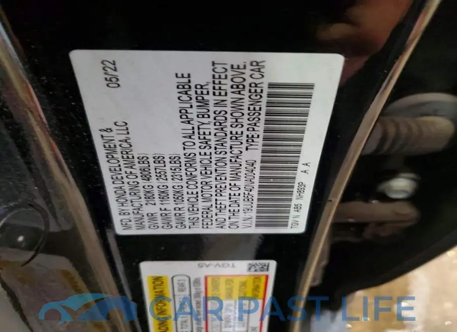 19UUB5F40NA004040# 12