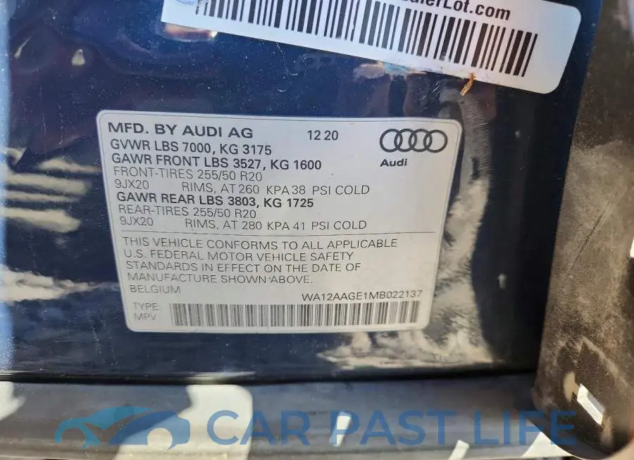 WA12AAGE1MB022137# 13