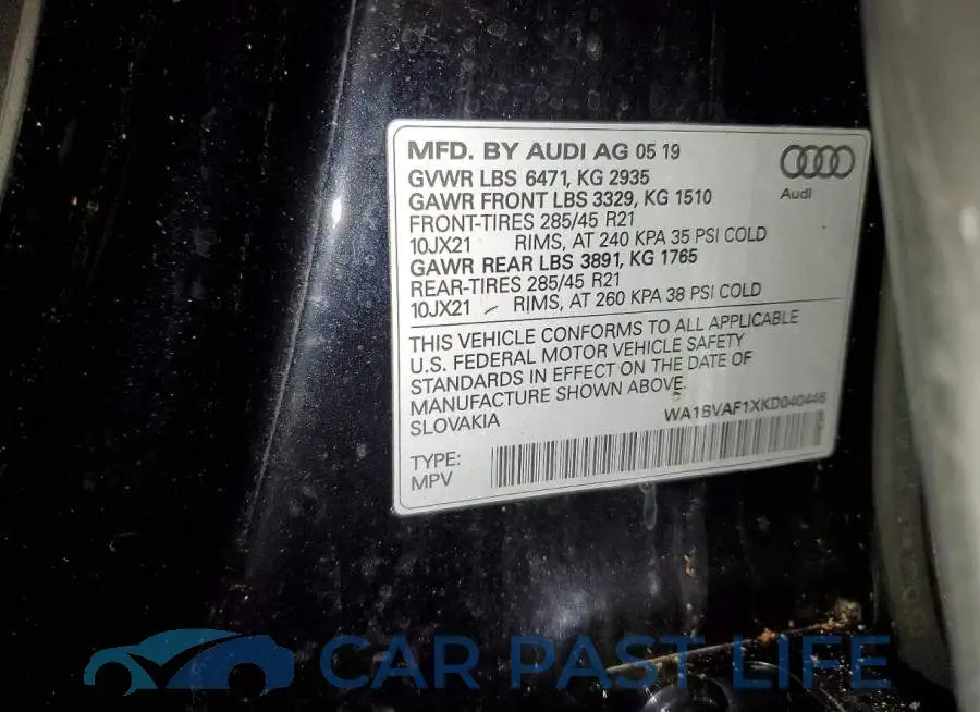 WA1BVAF1XKD040446# 14