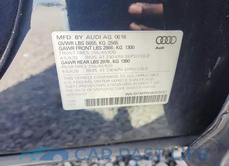 WA1D7AFP5HA006691# 13