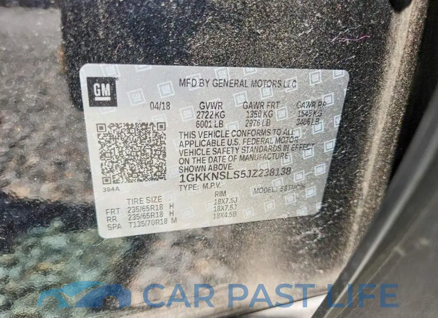 1GKKNSLS5JZ238138# 13