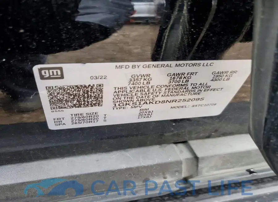 1GKS1AKD8NR252095# 12