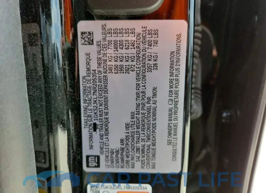 1GKS2JKL7NR205354# 13