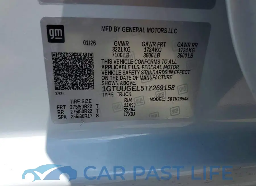 1GTUUGEL5TZ269158# 12