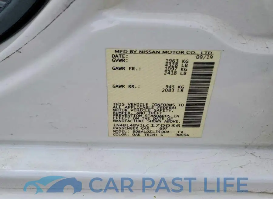 1N4BL4BV1LC170036# 12