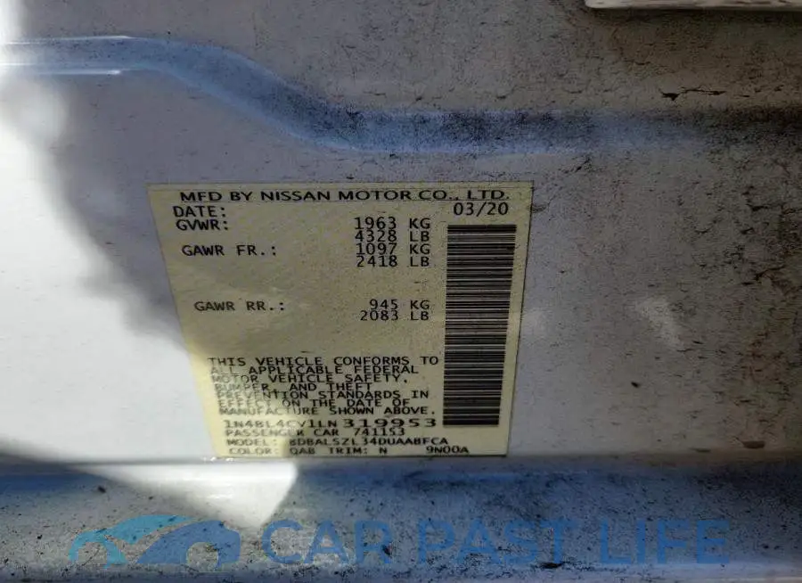 1N4BL4CV1LN319953# 12