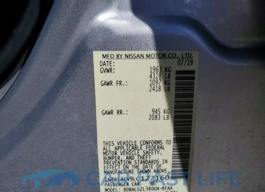 1N4BL4CV9LC127160# 13