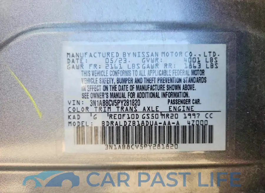3N1AB8CV5PY281820# 12