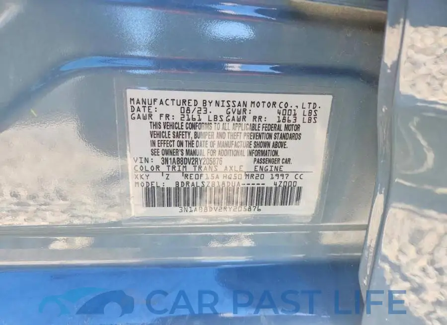 3N1AB8DV2RY205876# 13