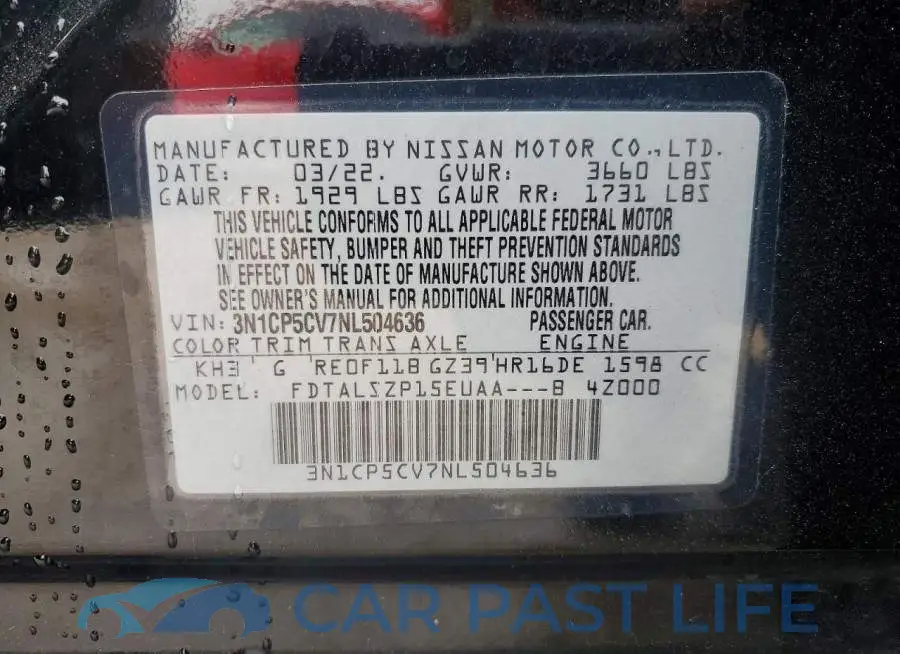 3N1CP5CV7NL504636# 13