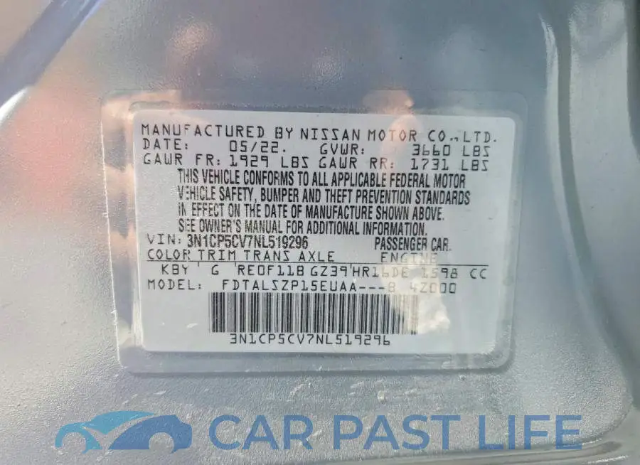 3N1CP5CV7NL519296# 12