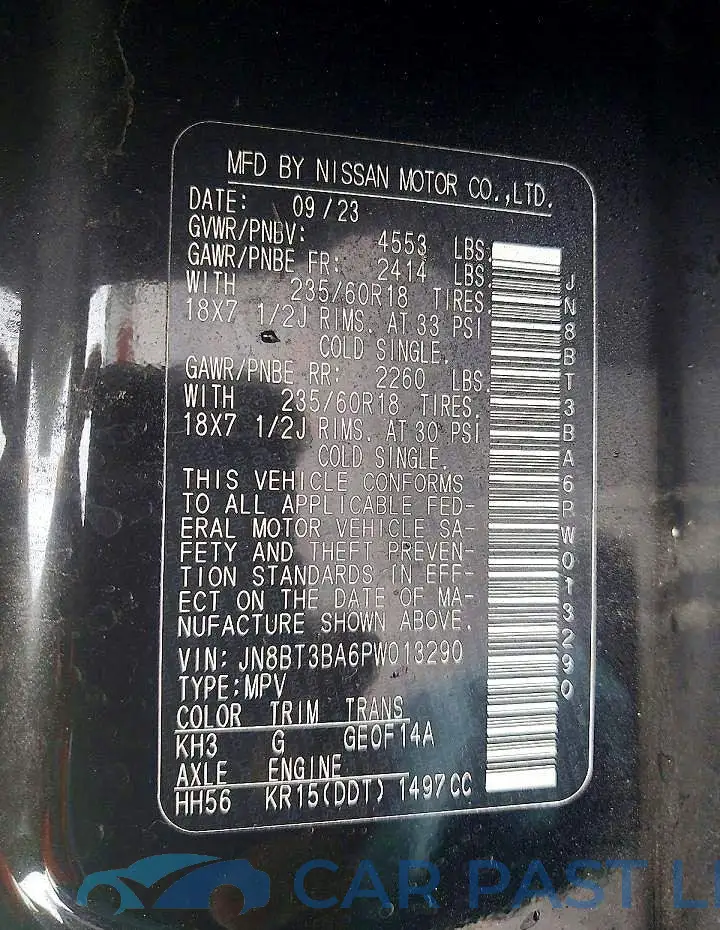 JN8BT3BA6PW013290# 13