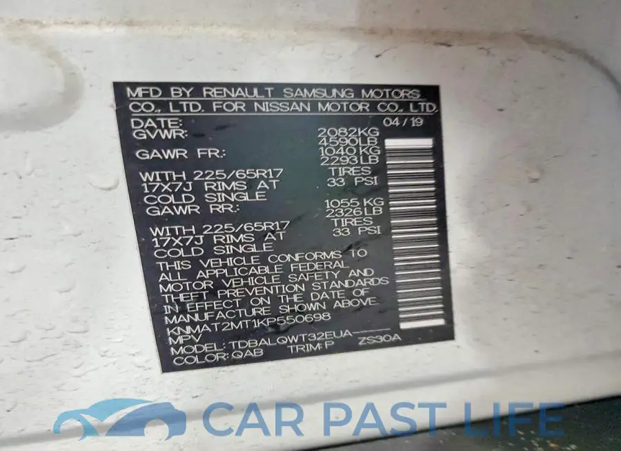 KNMAT2MT1KP550698# 13