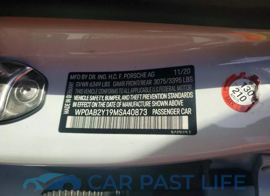 WP0AB2Y19MSA40873# 12