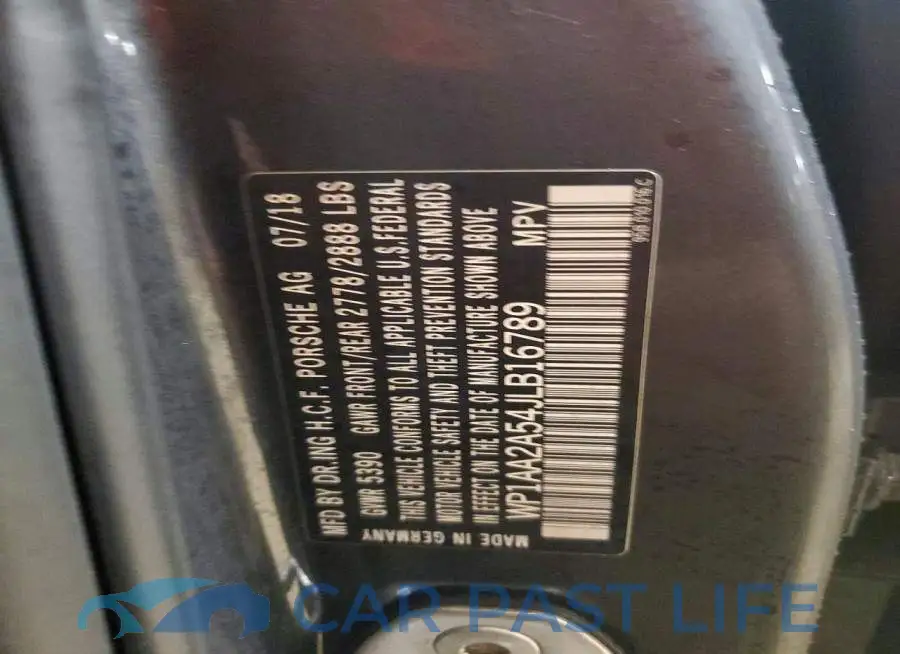 WP1AA2A54JLB16789# 13