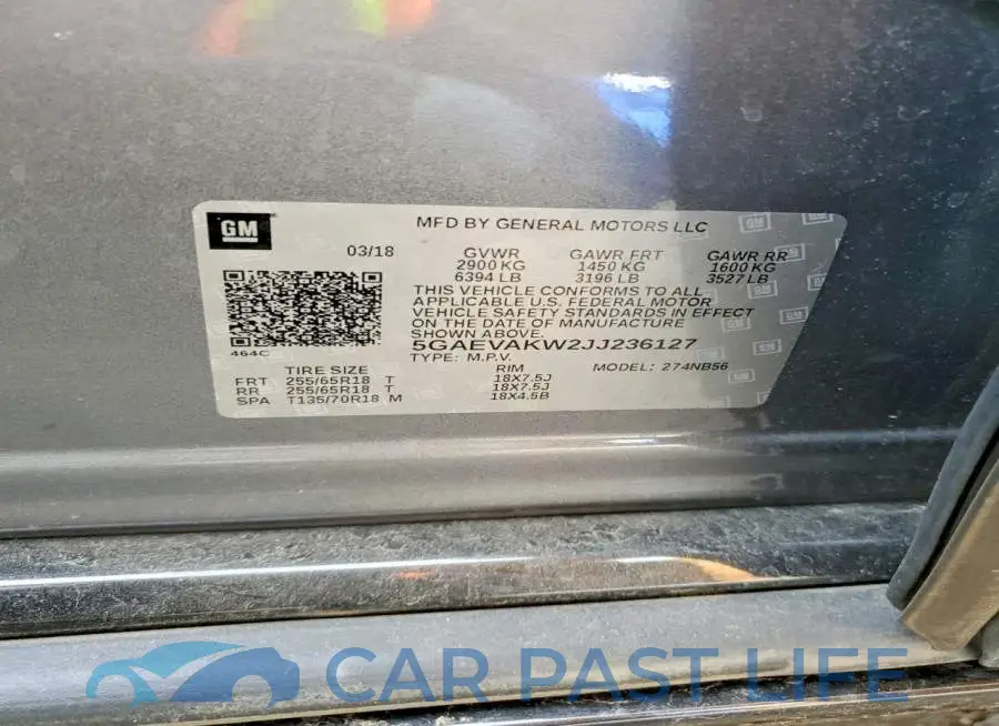 5GAEVAKW2JJ236127# 12