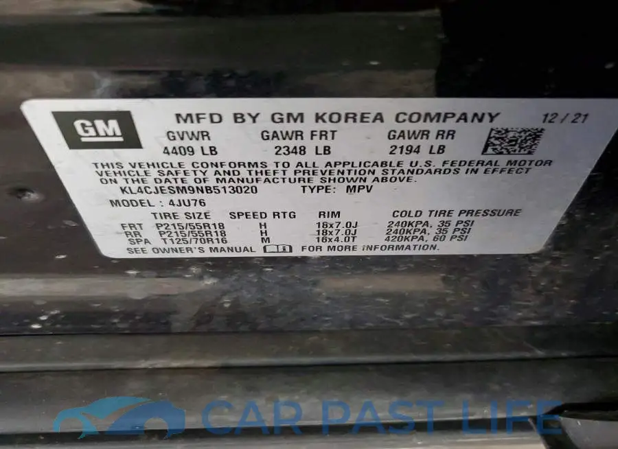 KL4CJESM9NB513020# 12