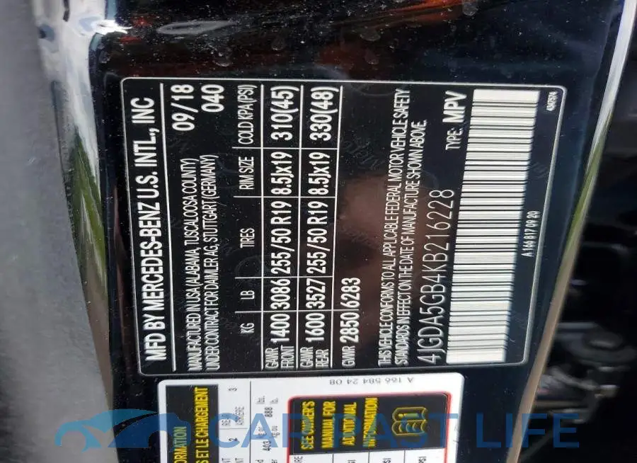 4JGDA5GB4KB216228# 13