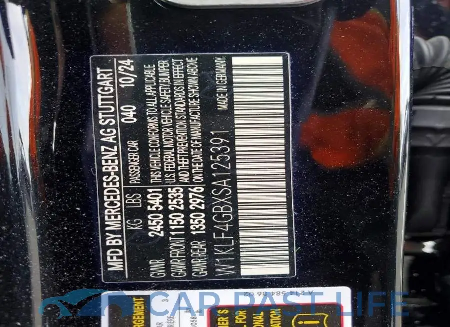 W1KLF4GBXSA125391# 12