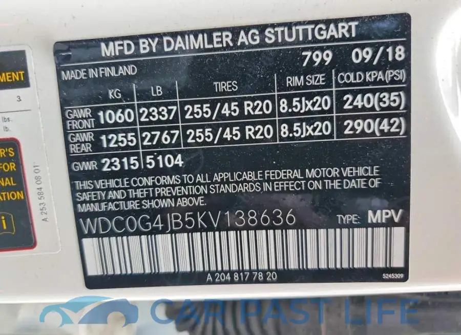 WDC0G4JB5KV138636# 14