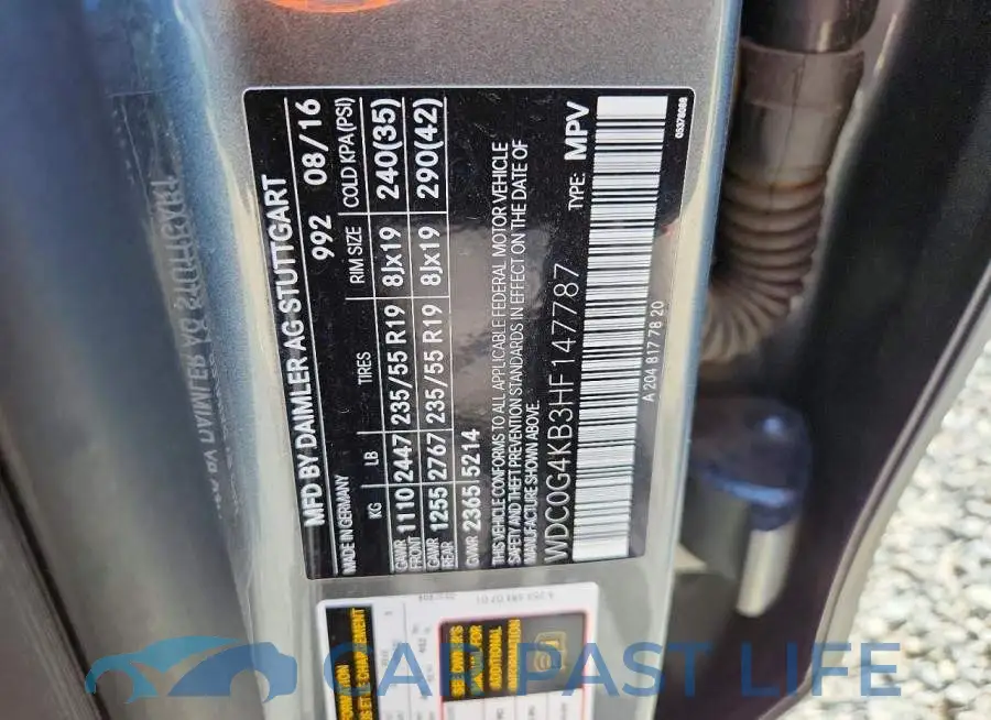 WDC0G4KB3HF147787# 13
